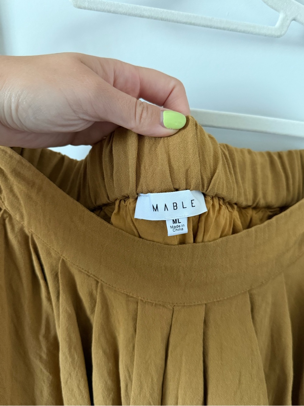 MABLE Mustard Layered Set, Top and Skirt - Picture 5 of 6